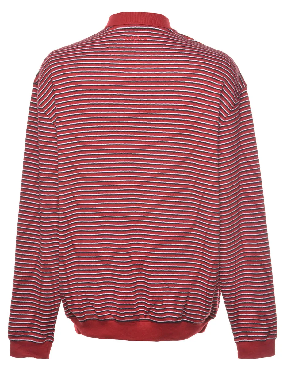 Red Striped Jumper - L