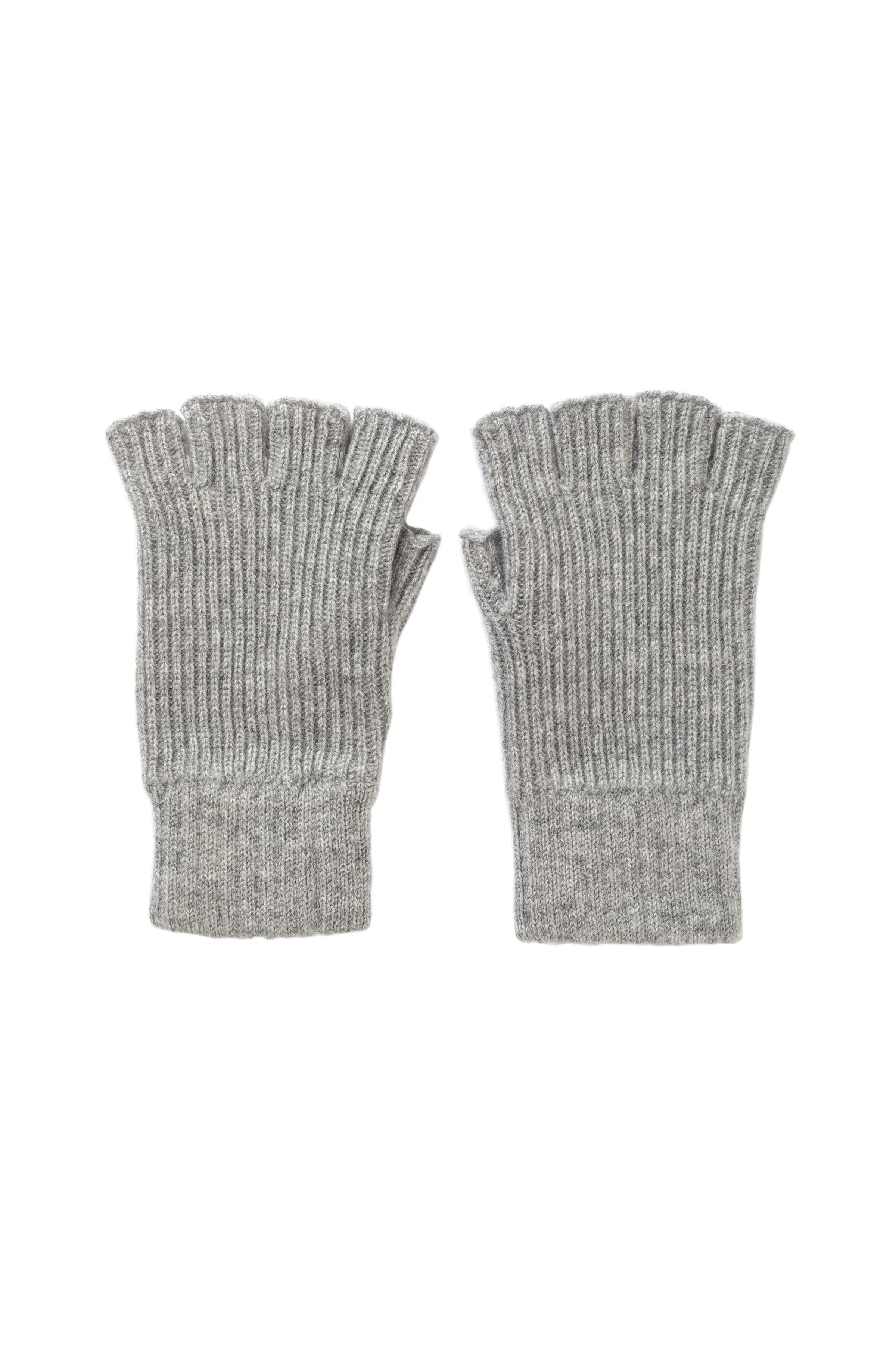 Ribbed Cashmere Fingerless Gloves