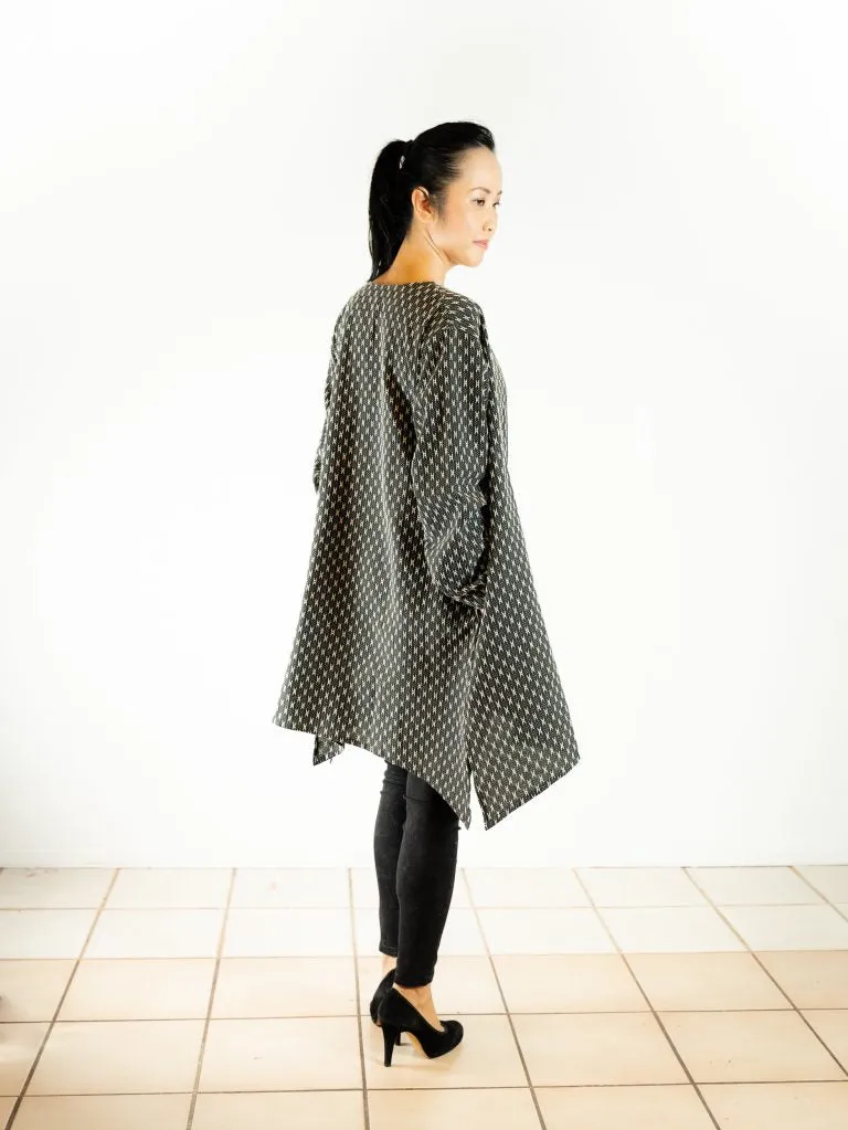 Sasaki Gallery | SSK 5B Long Jacket No Collar - Sashiko