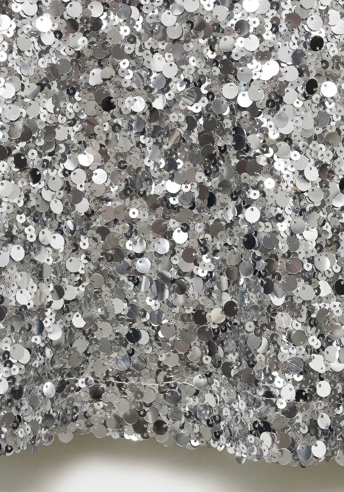 Sequin midi skirt - Silver