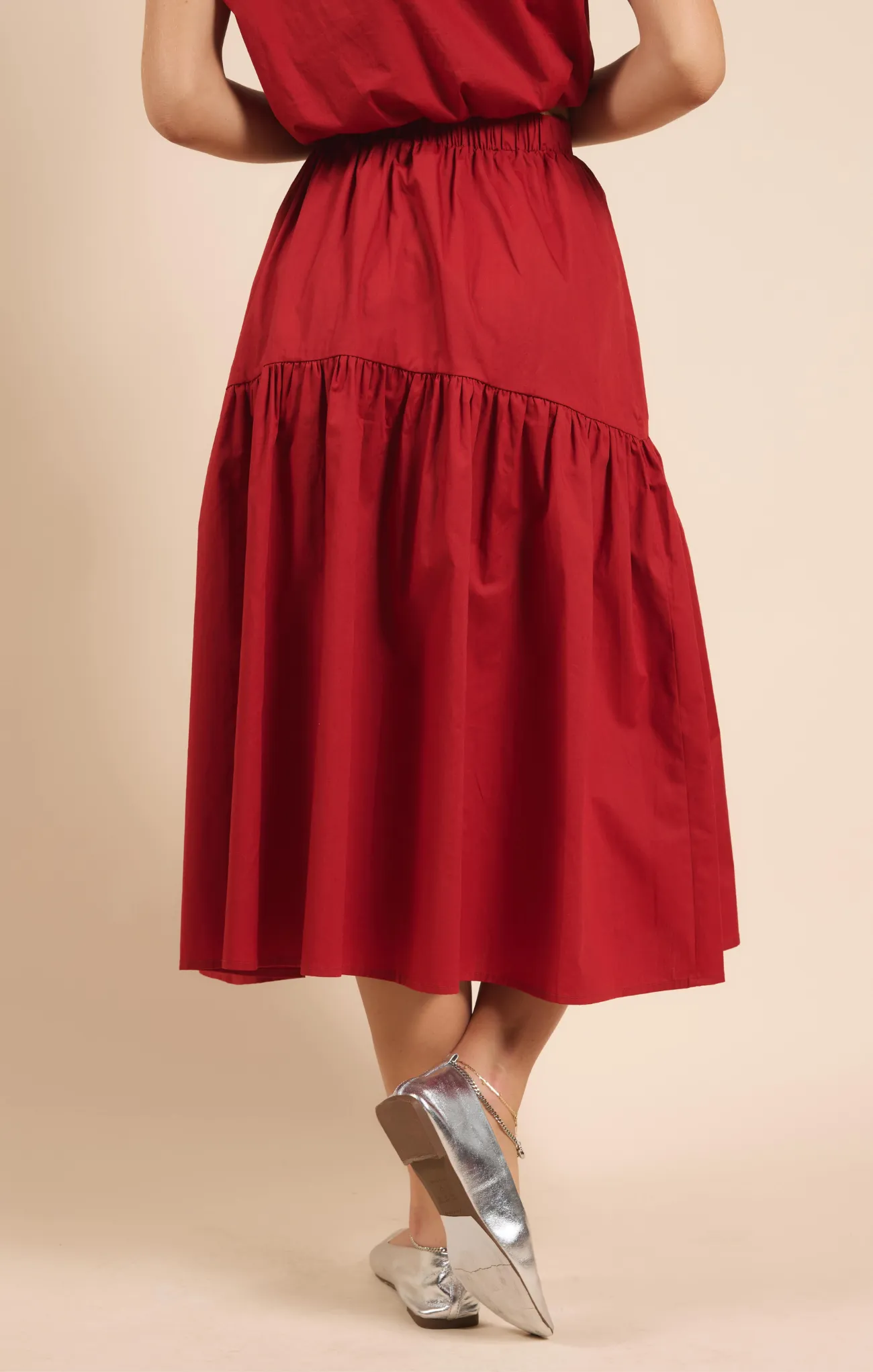 Shades On Tiered Midi Skirt