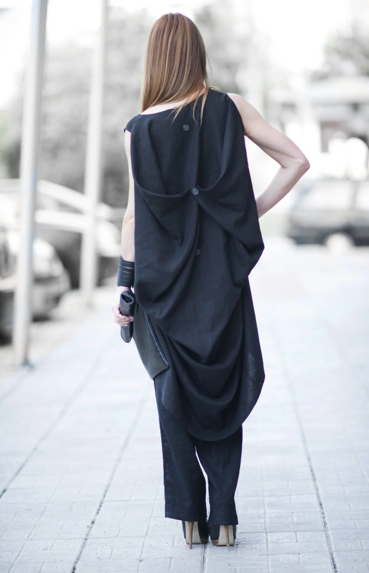 SHARON Linen Long Asymmetric Tunic