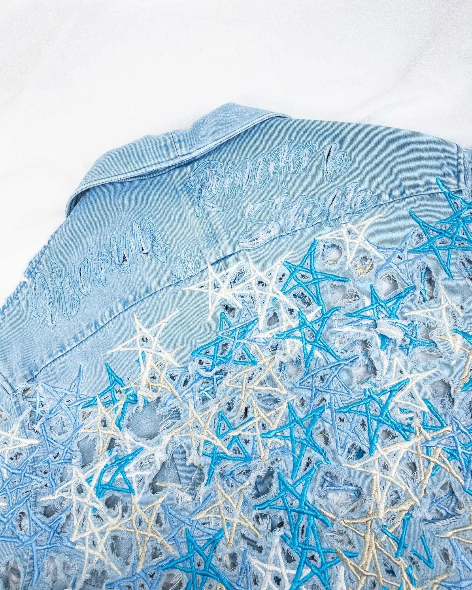 Shirt Denim Stars embroidered