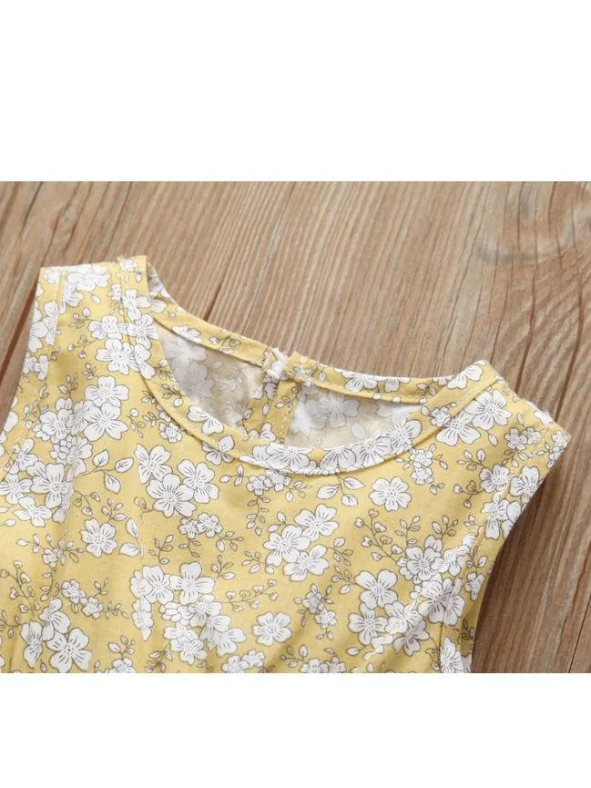 Sleeveless Frilled Floral Baby Collection Bodysuit Commercial Summer