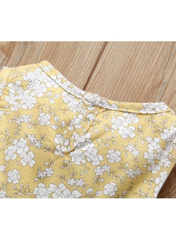 Sleeveless Frilled Floral Baby Collection Bodysuit Commercial Summer