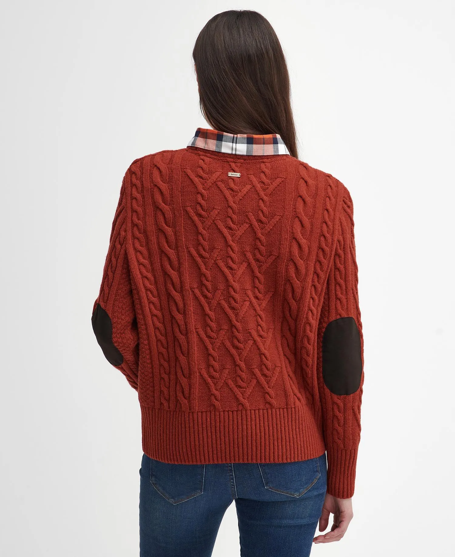 Solway Cable-Knit Crew Neck Jumper - Spiced Pumpkin