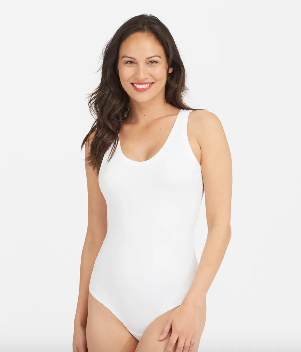 Spanx Suit Yourself Scoop Tank Bodysuit White