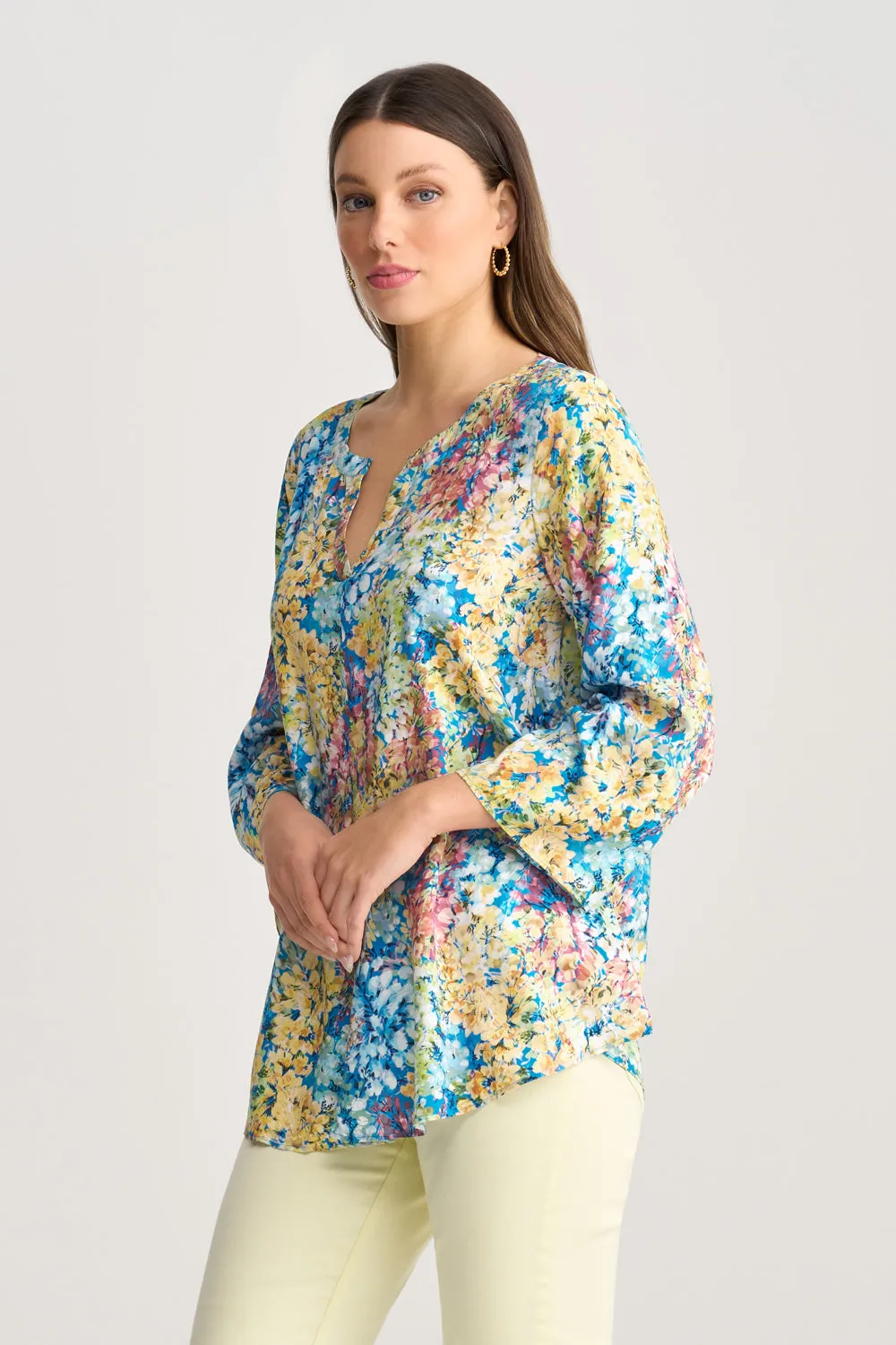 Swing Hem Tunic - Summer Floral Print