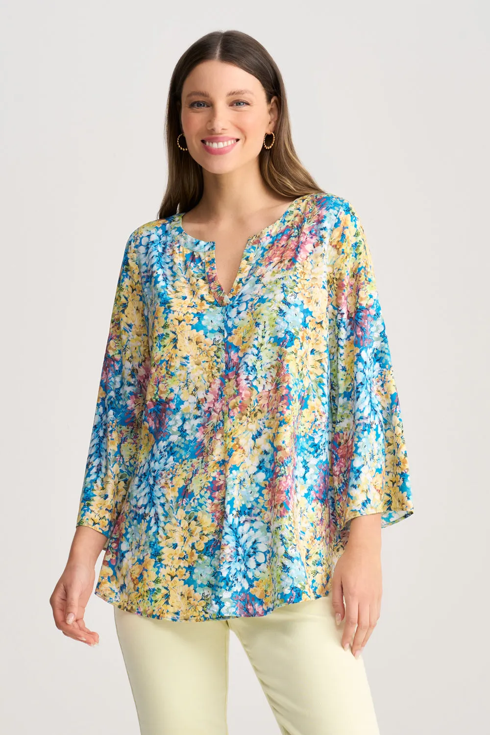 Swing Hem Tunic - Summer Floral Print