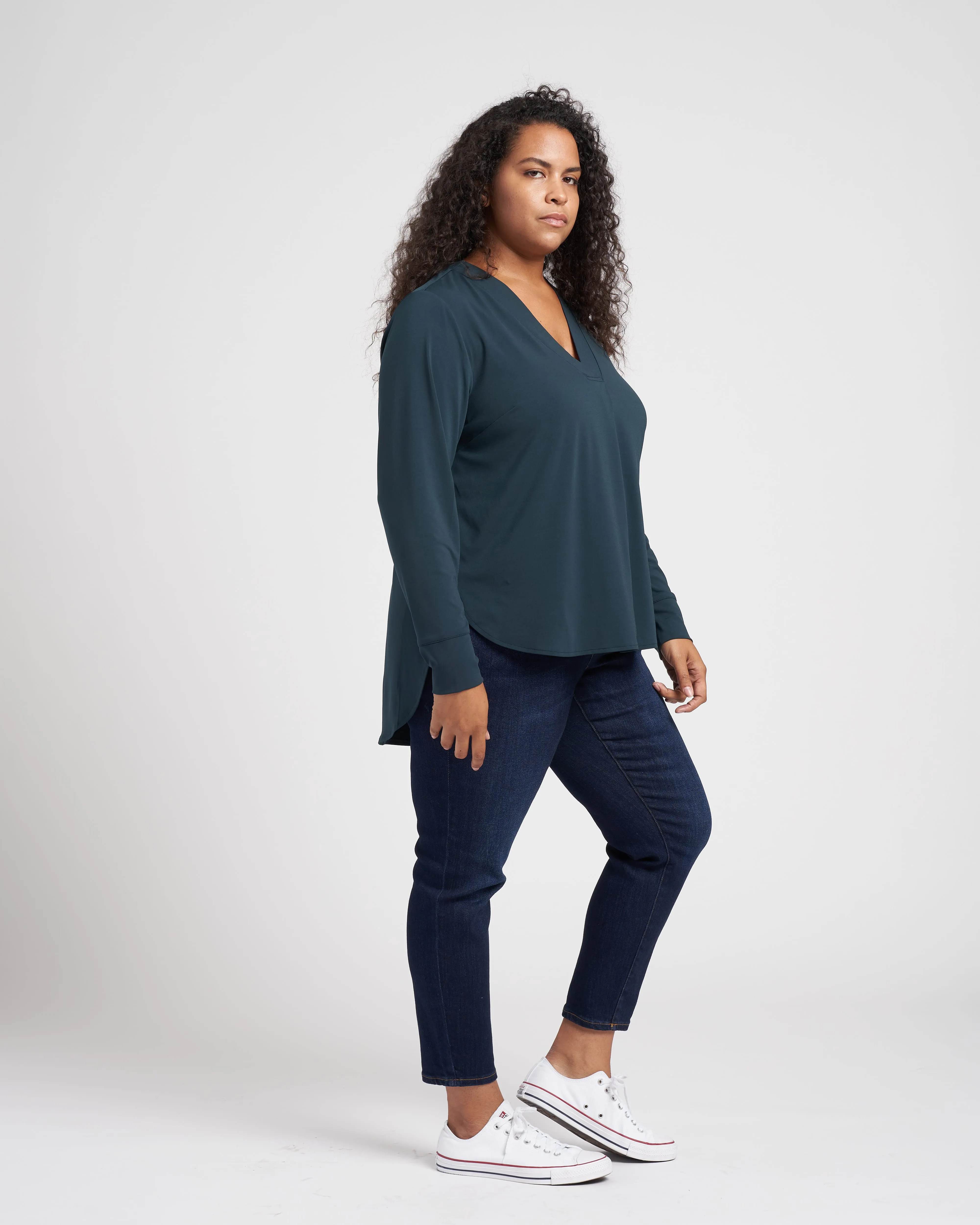 Swoop High-Low Jersey Tunic - Deep Sea