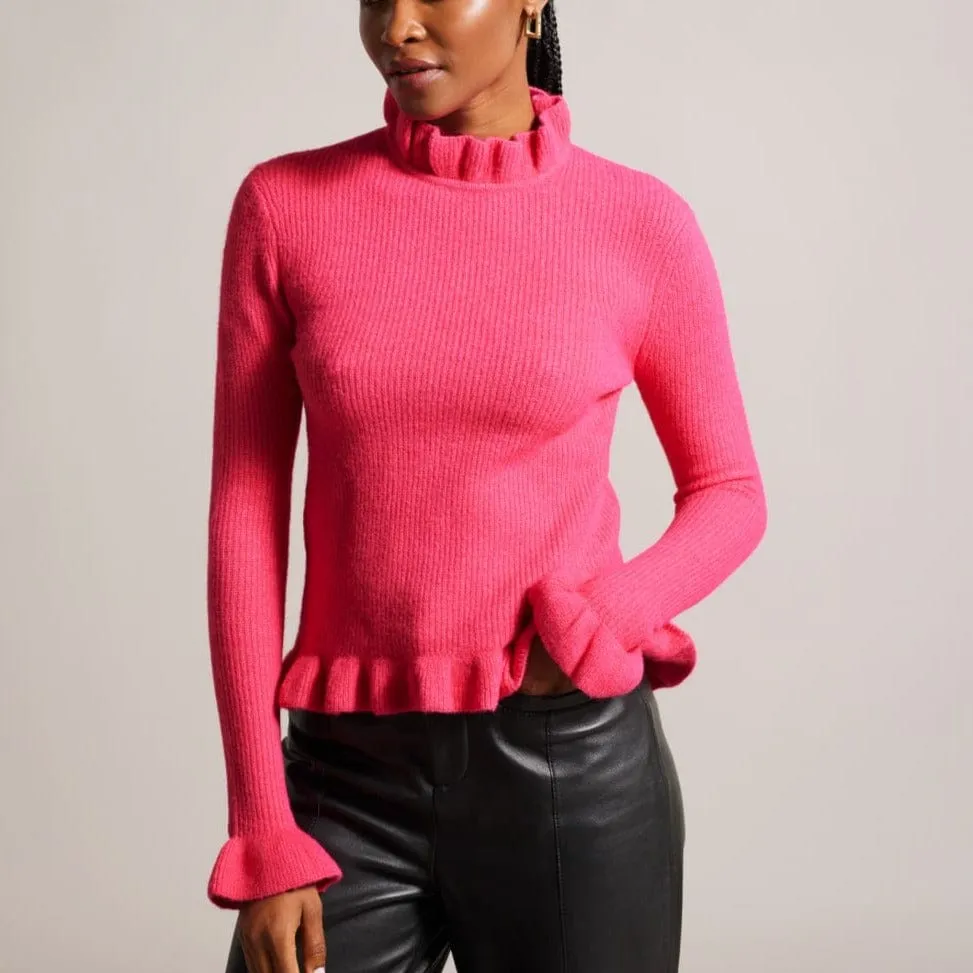 Ted Baker Pipalee Frill Detail Jumper in Pink