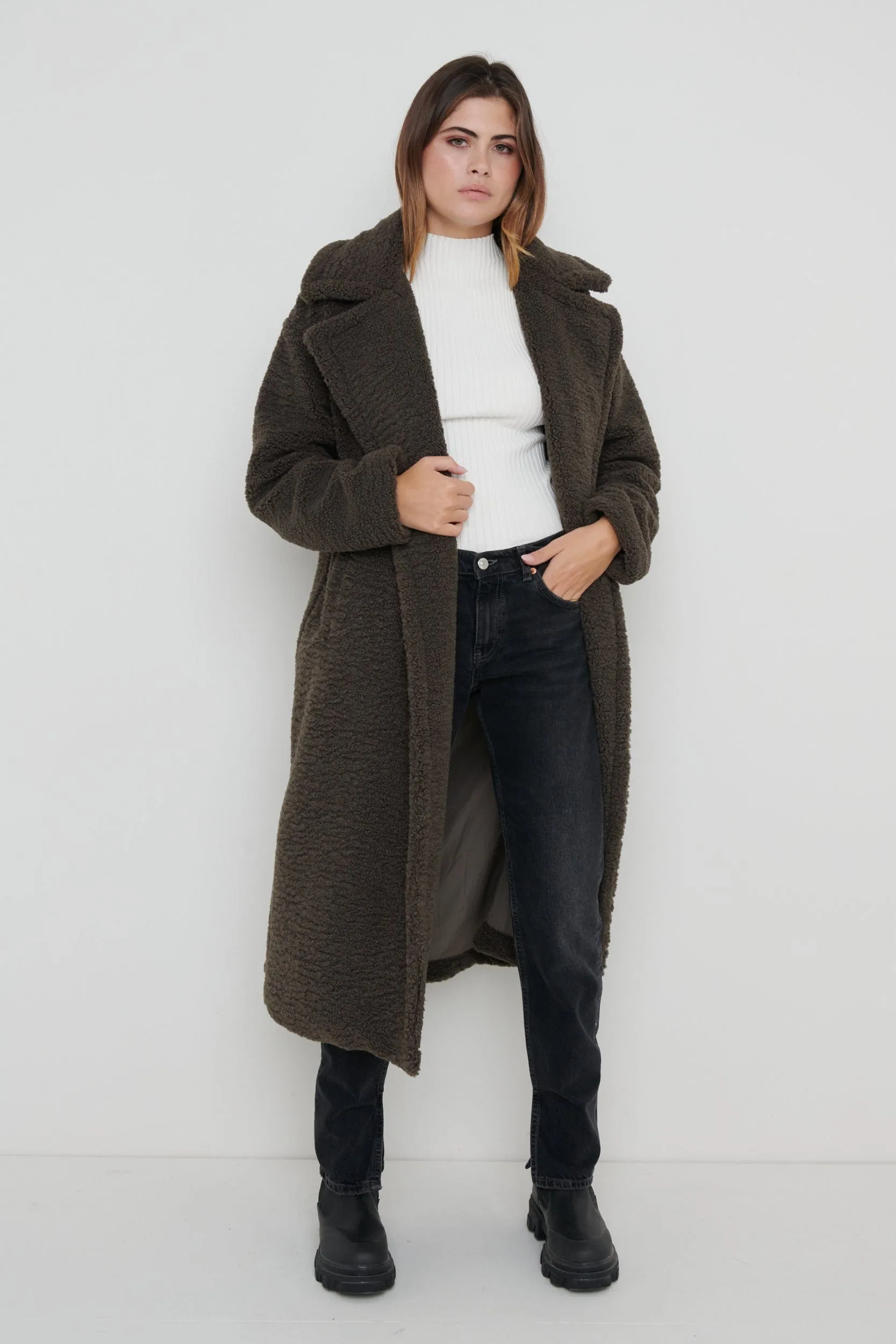 Teddy Oversized Coat - Grey