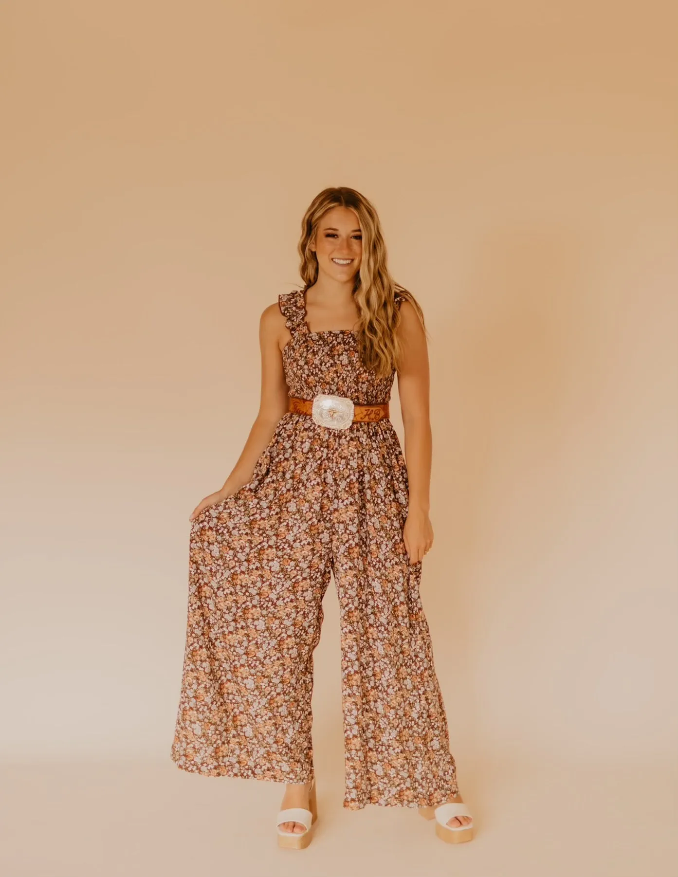 The Emma Jumpsuit - Chestnut