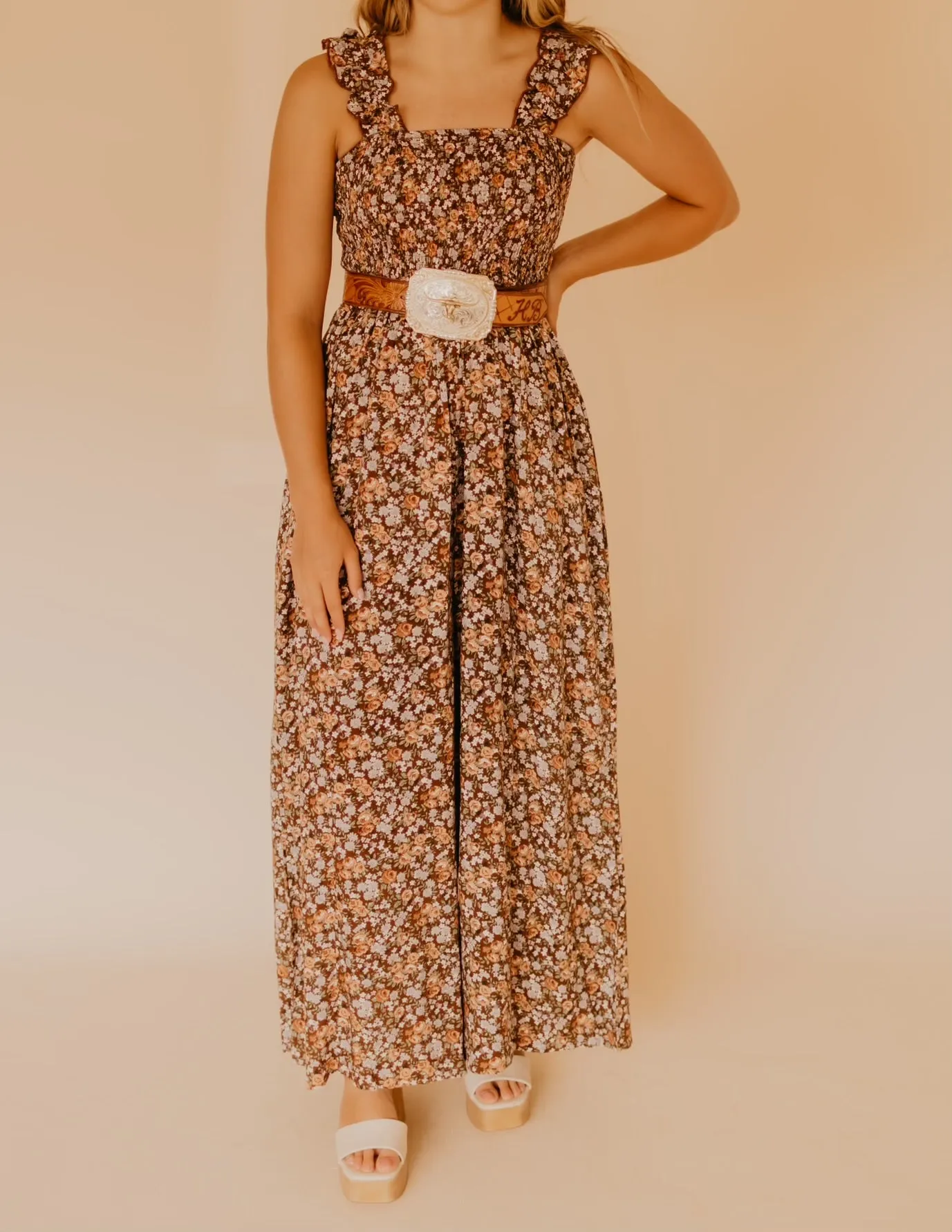 The Emma Jumpsuit - Chestnut