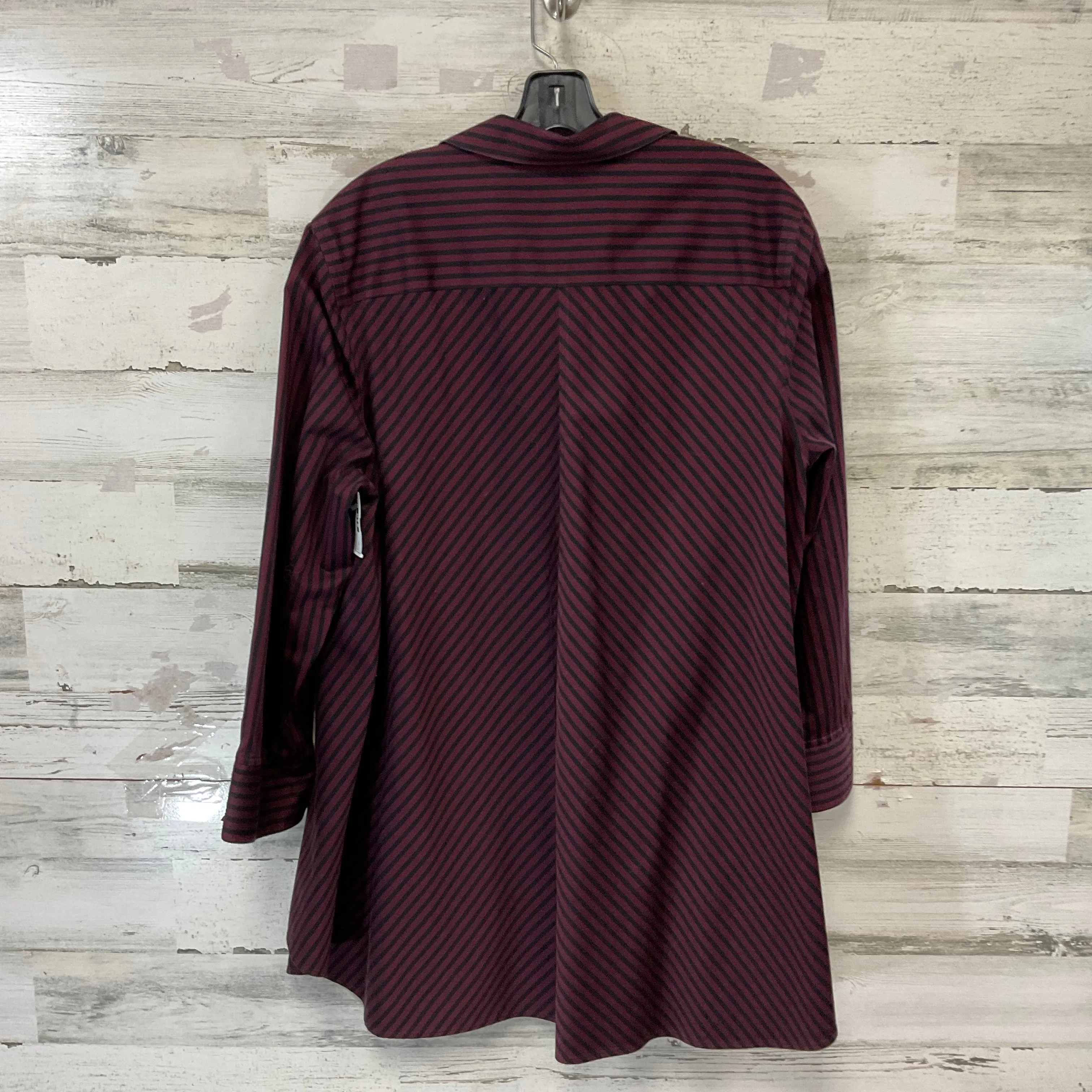 Tunic 3/4 Sleeve By Foxcroft In Black & Red, Size: Xl