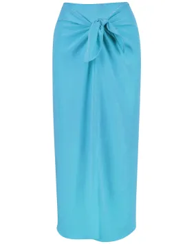 Turquoise Sarong Midi Skirt