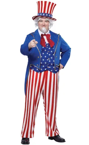 Uncle Sam Plus Size Mens Fancy Dress Costume