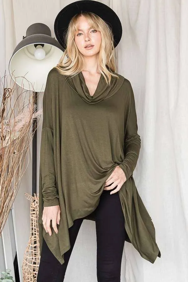 Vino, Off Shoulder or Cowl Neck Oversized Tunic Top