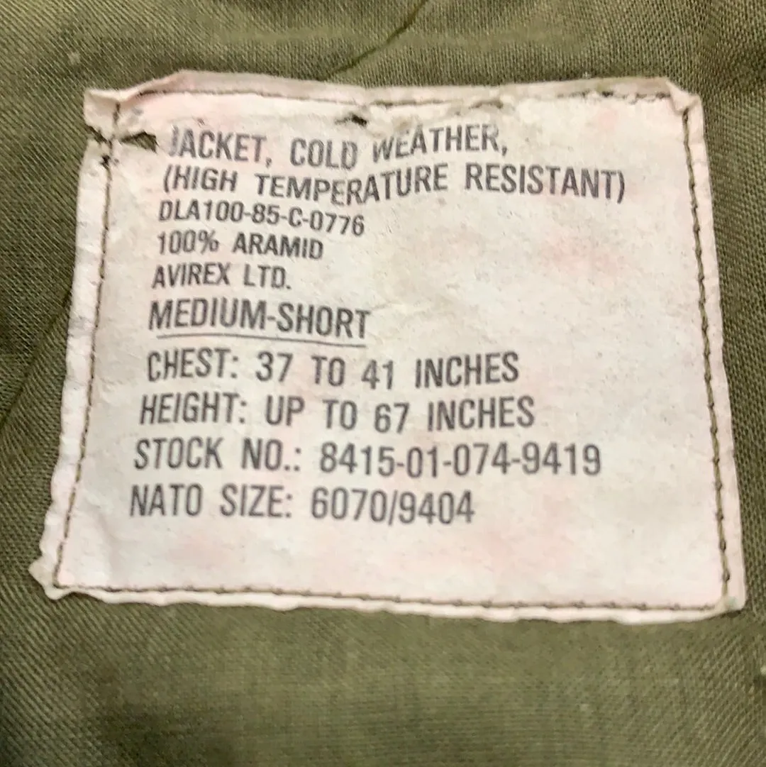 Vintage Olive Zip Up Bomber Army Jacket