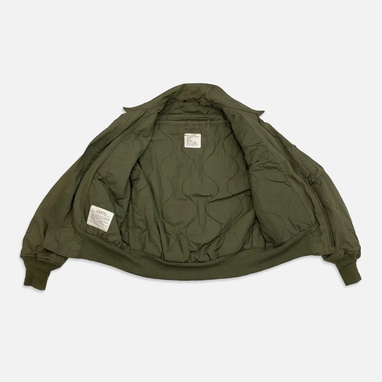 Vintage Olive Zip Up Bomber Army Jacket