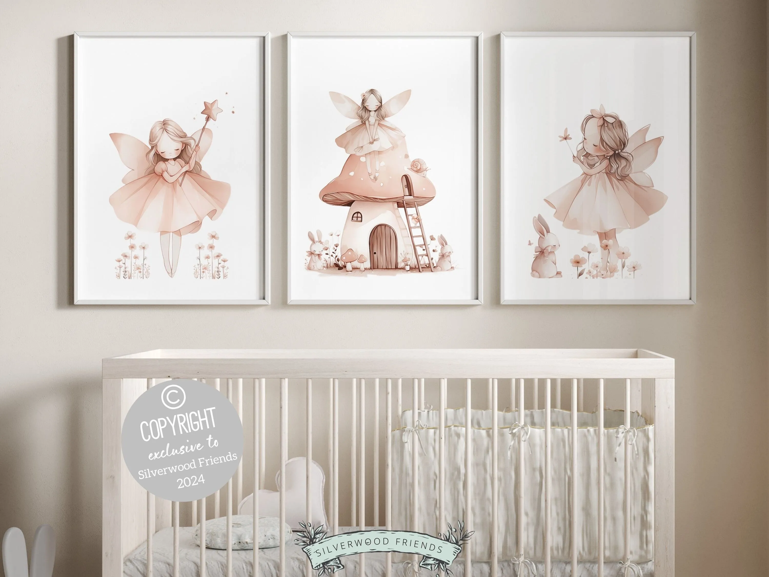 Whimsical Wildflower Fairy Nursery Prints - Set 1