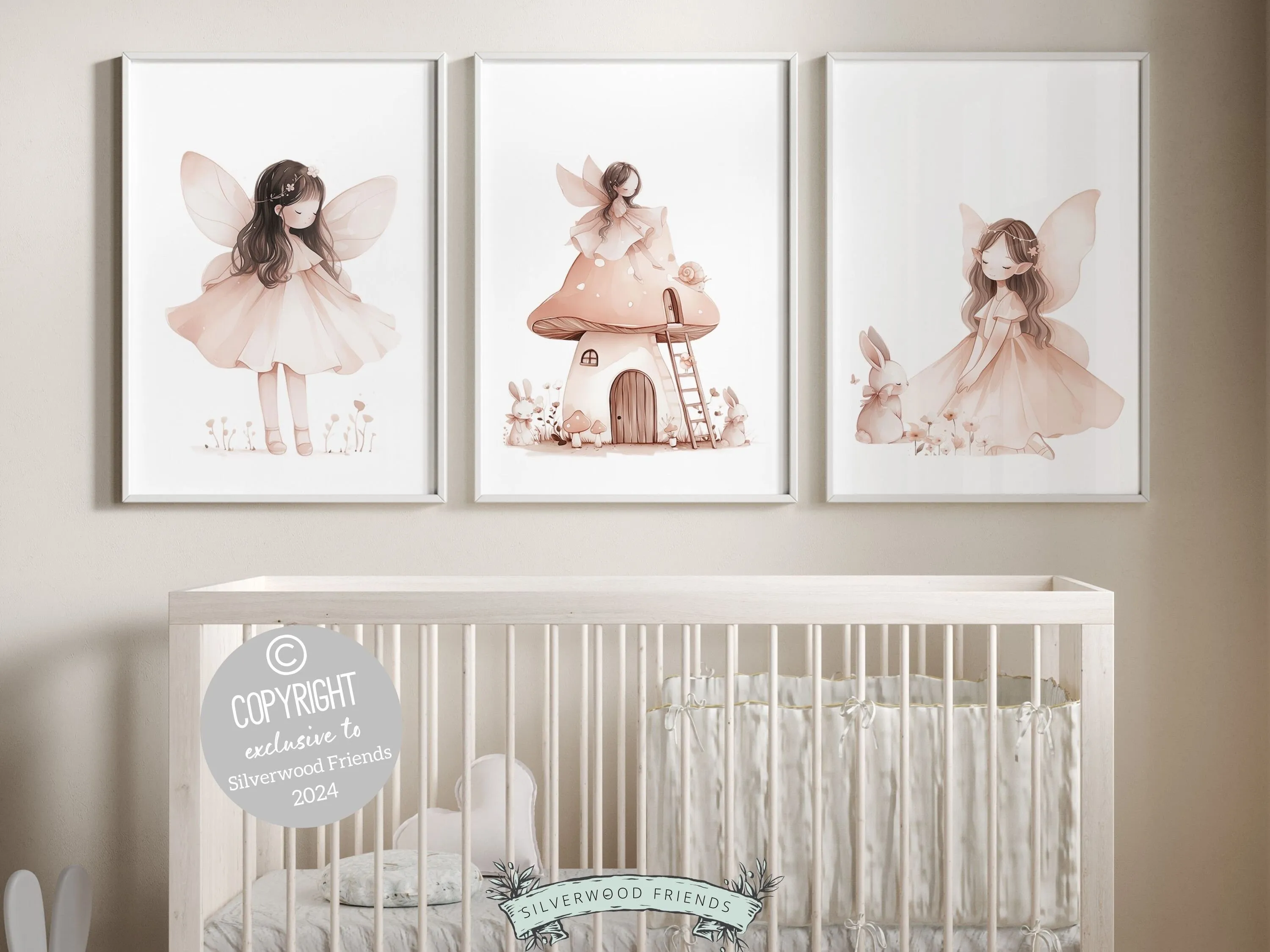 Whimsical Wildflower Fairy Nursery Prints - Set 3