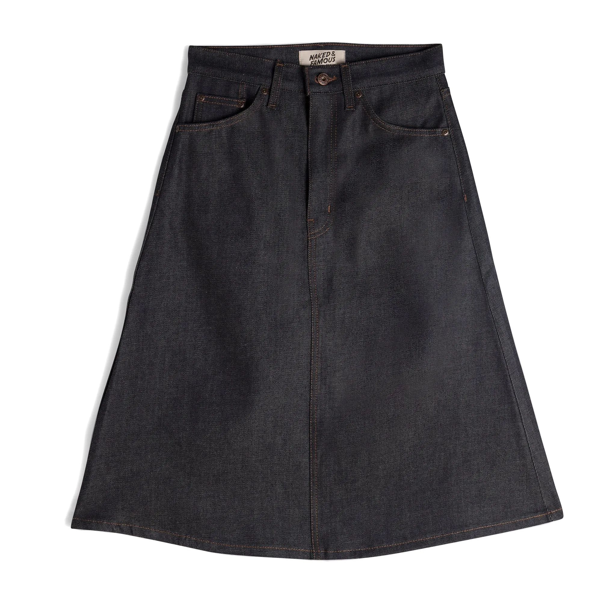 Women's - Denim Skirt - Dark Indigo