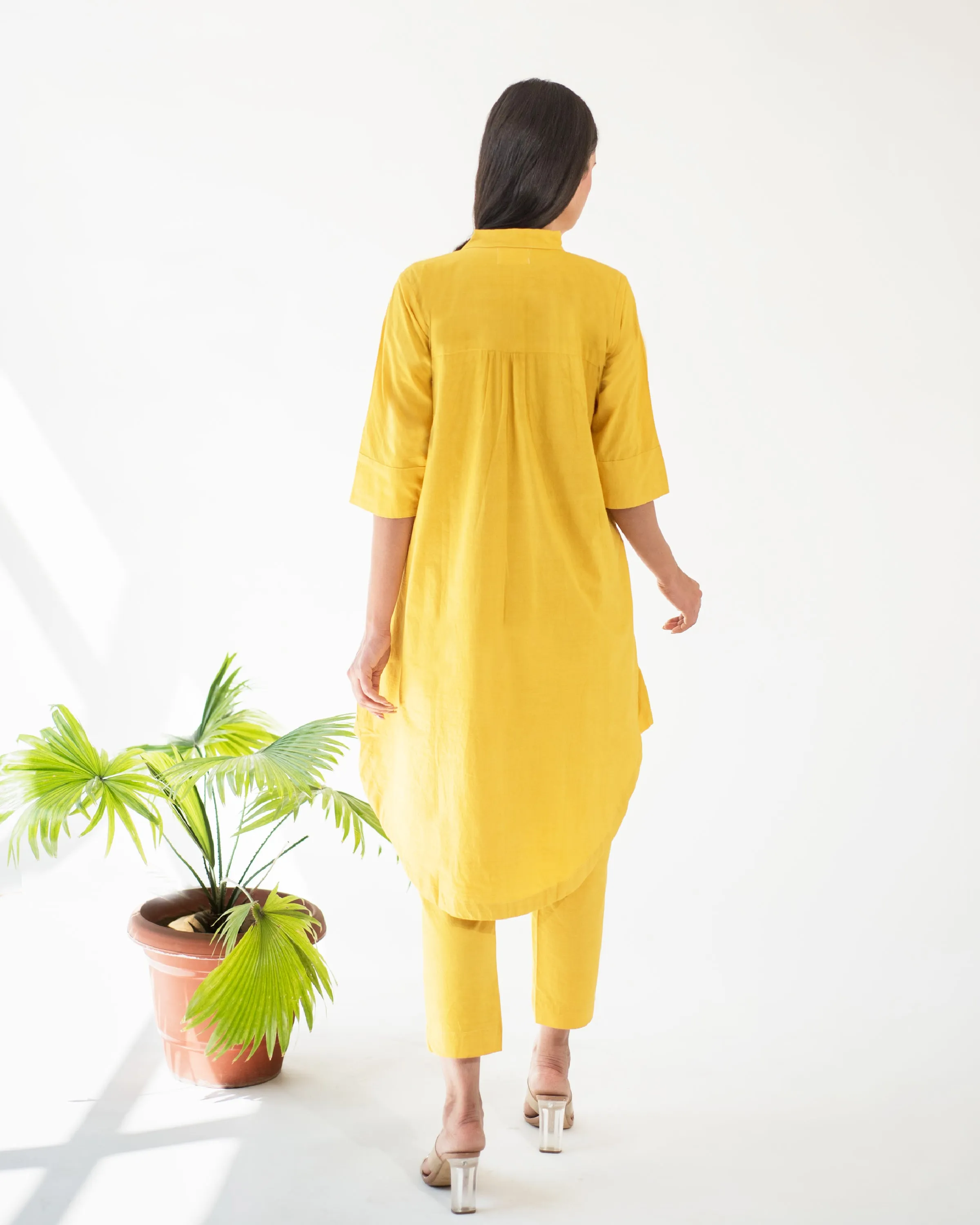 Yellow Shirt Tunic and Pant Set (Set of 2)